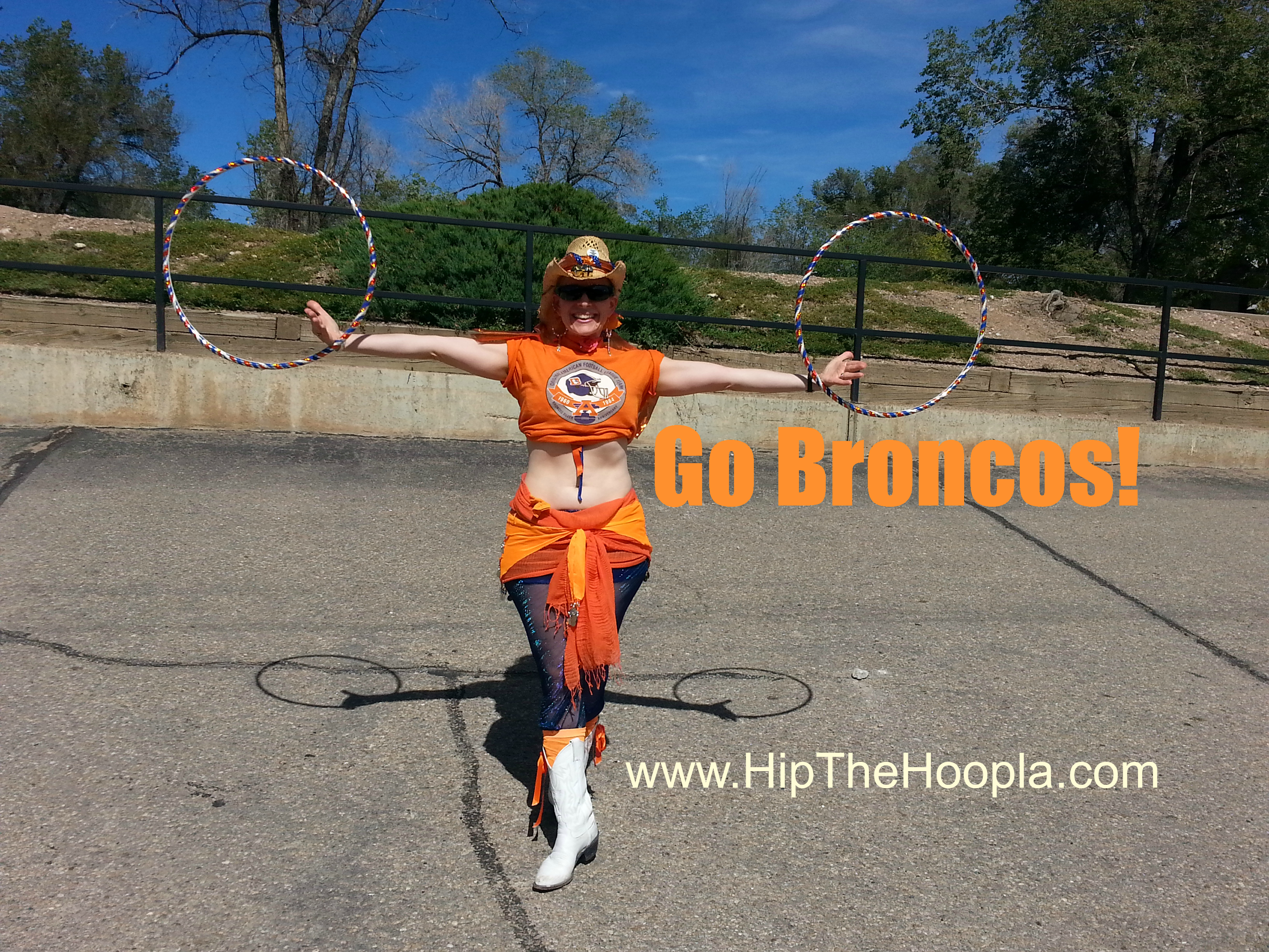 Che Rippinger of Hip The Hoopla - Twin Mini hooping for Denver Broncos Football season