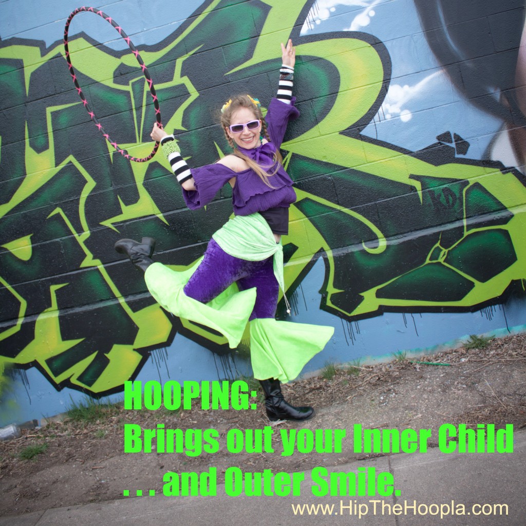 Come let your inner child play with an adult sized hula hoop at Hip The Hoopla classes!